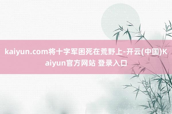 kaiyun.com将十字军困死在荒野上-开云(中国)Kaiyun官方网站 登录入口