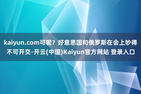 kaiyun.com可呢？好意思国和俄罗斯在会上吵得不可开交-开云(中国)Kaiyun官方网站 登录入口