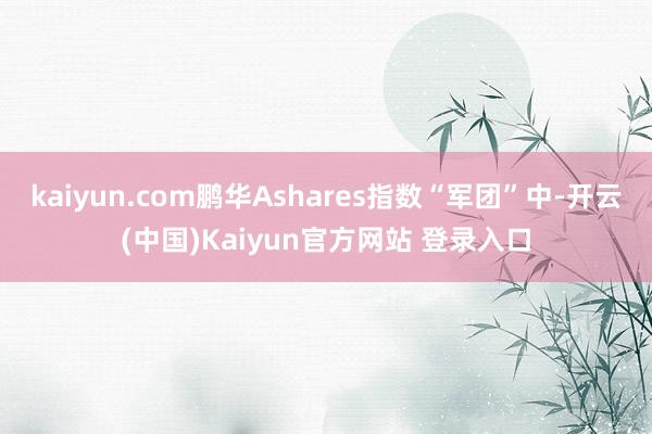 kaiyun.com鹏华Ashares指数“军团”中-开云(中国)Kaiyun官方网站 登录入口