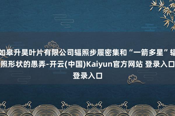 如皋升昊叶片有限公司辐照步履密集和“一箭多星”辐照形状的愚弄-开云(中国)Kaiyun官方网站 登录入口
