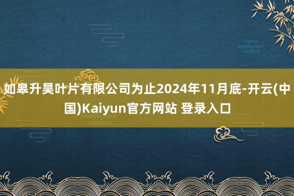 如皋升昊叶片有限公司为止2024年11月底-开云(中国)Kaiyun官方网站 登录入口