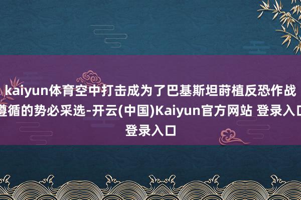kaiyun体育空中打击成为了巴基斯坦莳植反恐作战遵循的势必采选-开云(中国)Kaiyun官方网站 登录入口