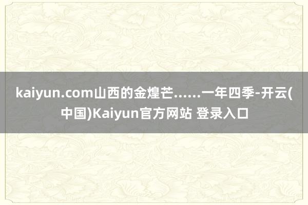 kaiyun.com山西的金煌芒......一年四季-开云(中国)Kaiyun官方网站 登录入口