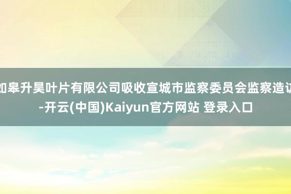 如皋升昊叶片有限公司吸收宣城市监察委员会监察造访-开云(中国)Kaiyun官方网站 登录入口