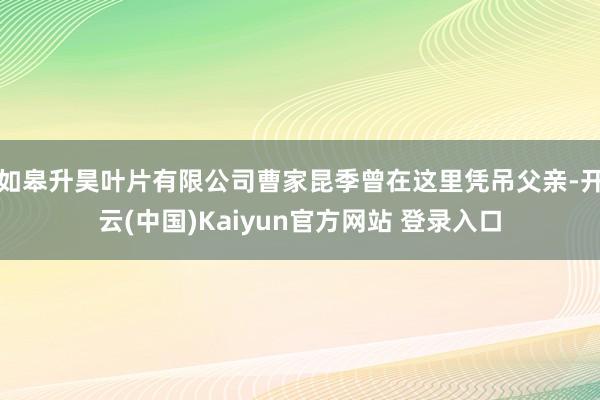 如皋升昊叶片有限公司曹家昆季曾在这里凭吊父亲-开云(中国)Kaiyun官方网站 登录入口