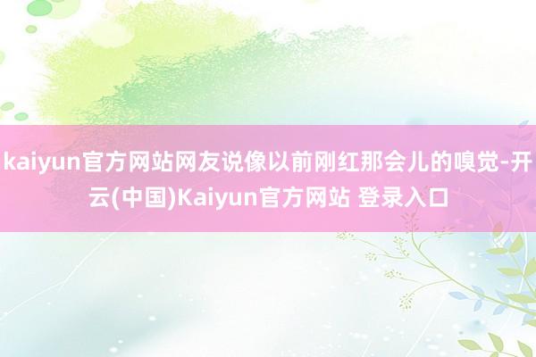kaiyun官方网站网友说像以前刚红那会儿的嗅觉-开云(中国)Kaiyun官方网站 登录入口