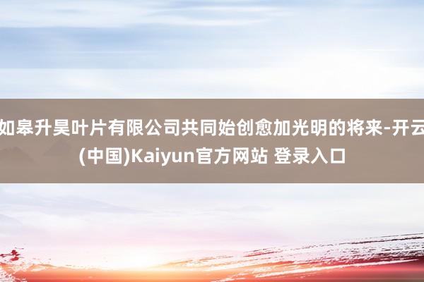如皋升昊叶片有限公司共同始创愈加光明的将来-开云(中国)Kaiyun官方网站 登录入口