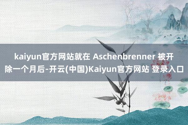 kaiyun官方网站就在 Aschenbrenner 被开除一个月后-开云(中国)Kaiyun官方网站 登录入口