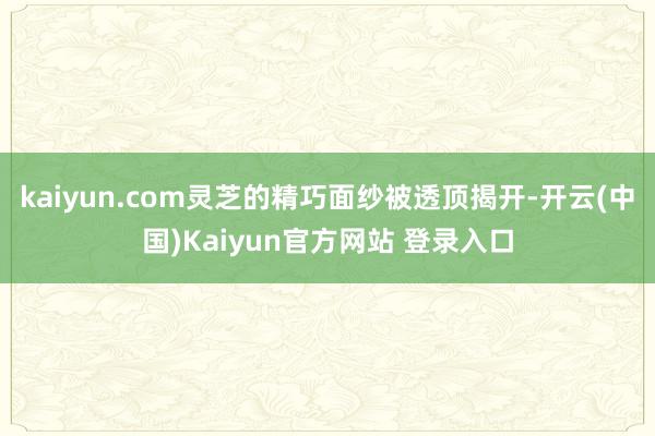 kaiyun.com灵芝的精巧面纱被透顶揭开-开云(中国)Kaiyun官方网站 登录入口