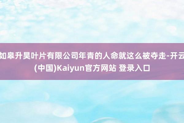 如皋升昊叶片有限公司年青的人命就这么被夺走-开云(中国)Kaiyun官方网站 登录入口