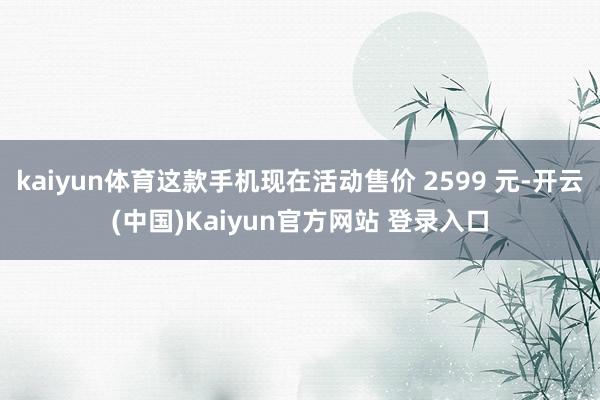 kaiyun体育这款手机现在活动售价 2599 元-开云(中国)Kaiyun官方网站 登录入口