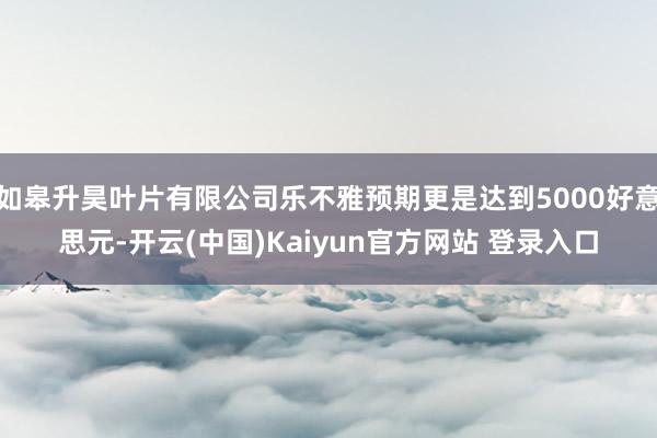 如皋升昊叶片有限公司乐不雅预期更是达到5000好意思元-开云(中国)Kaiyun官方网站 登录入口